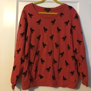 Pink horse print sweatshirt
