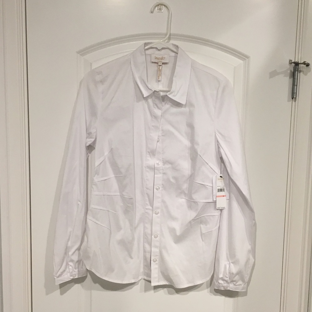 LAUNDRY white button up top