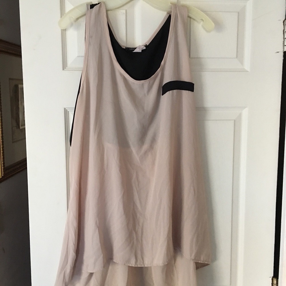 Beige black blouse