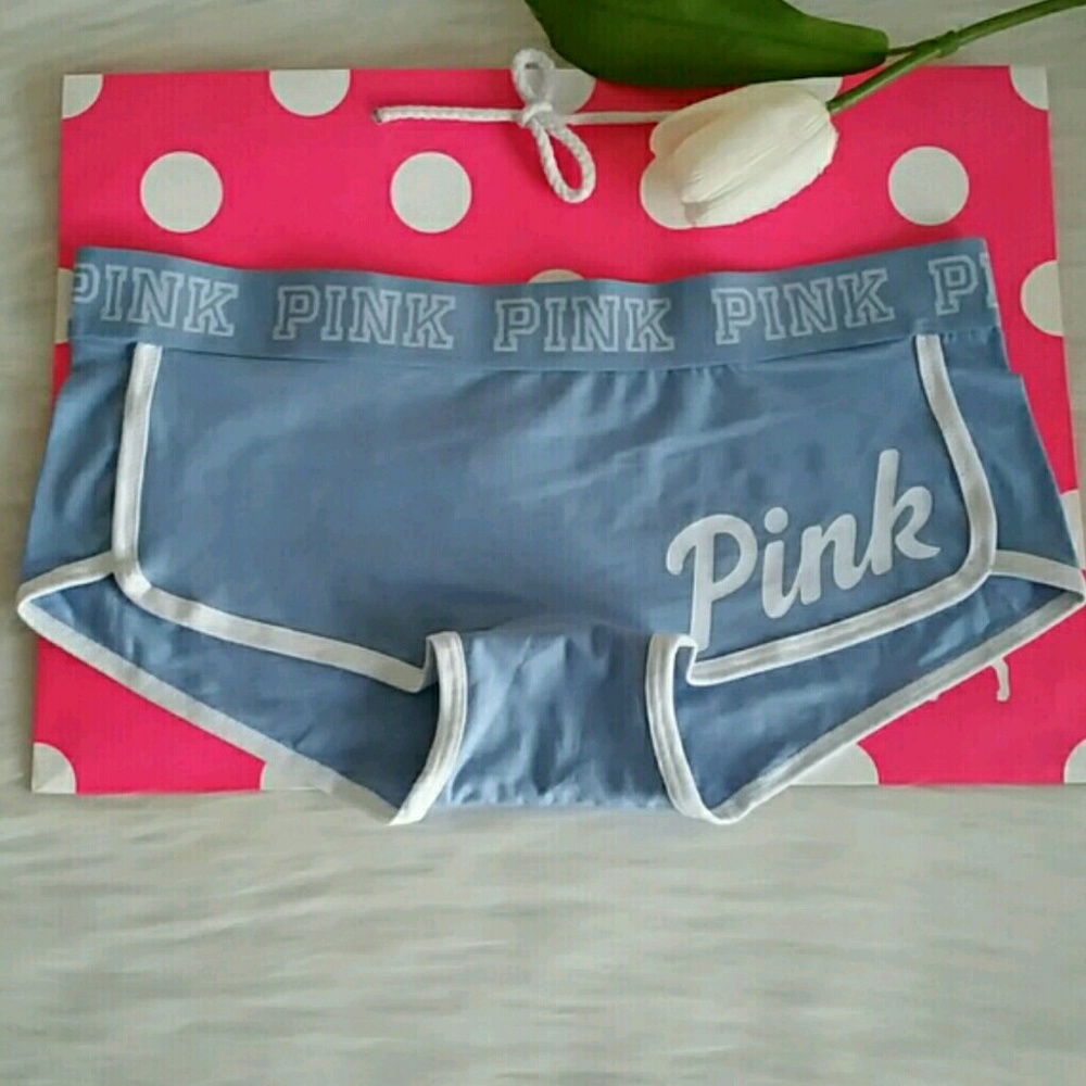 Nwt Pink Victoria's Secret logo boyshort size M - Picture 1 of 1