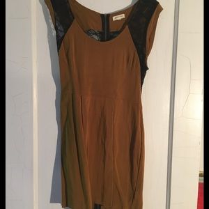 Silence & Noise mustard dress with lace back