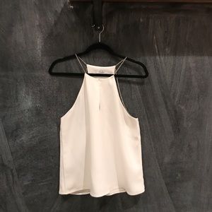 White tank with chain link silver straps