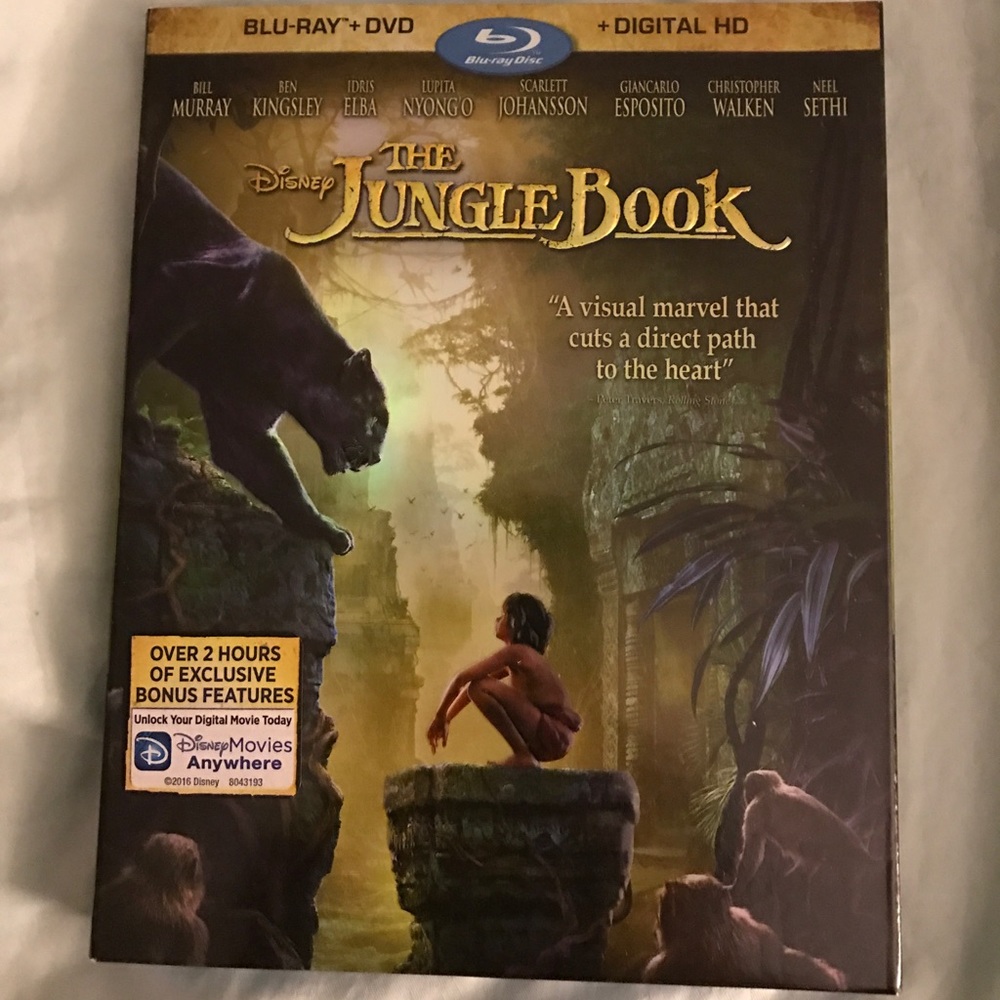 The Jungle Book 2016 version blu-ray & dvd