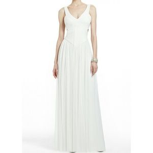 White BCBG gown Mara open back