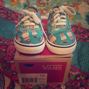 Turquoise Hula Girl Vans: Toddler Size 7