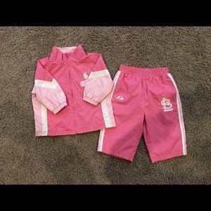 STL Cardinals baby girl tracksuit