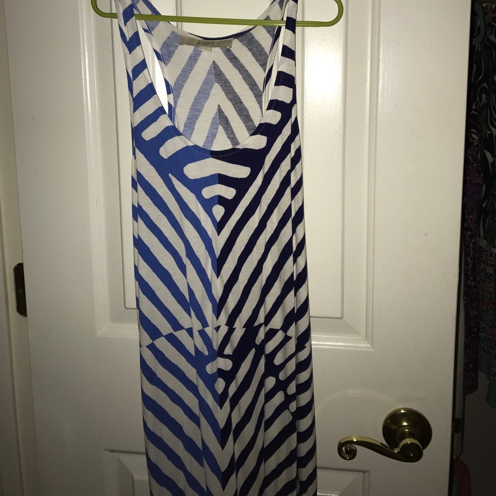 Cross striped maxi dress - loft