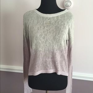 Chan Luu sweater with stitching and clear sequins.