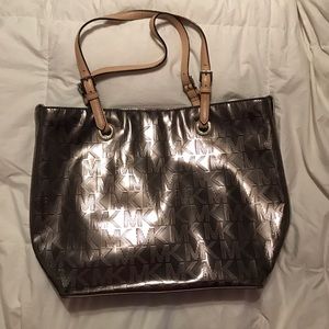 Silver Michael Kors tote