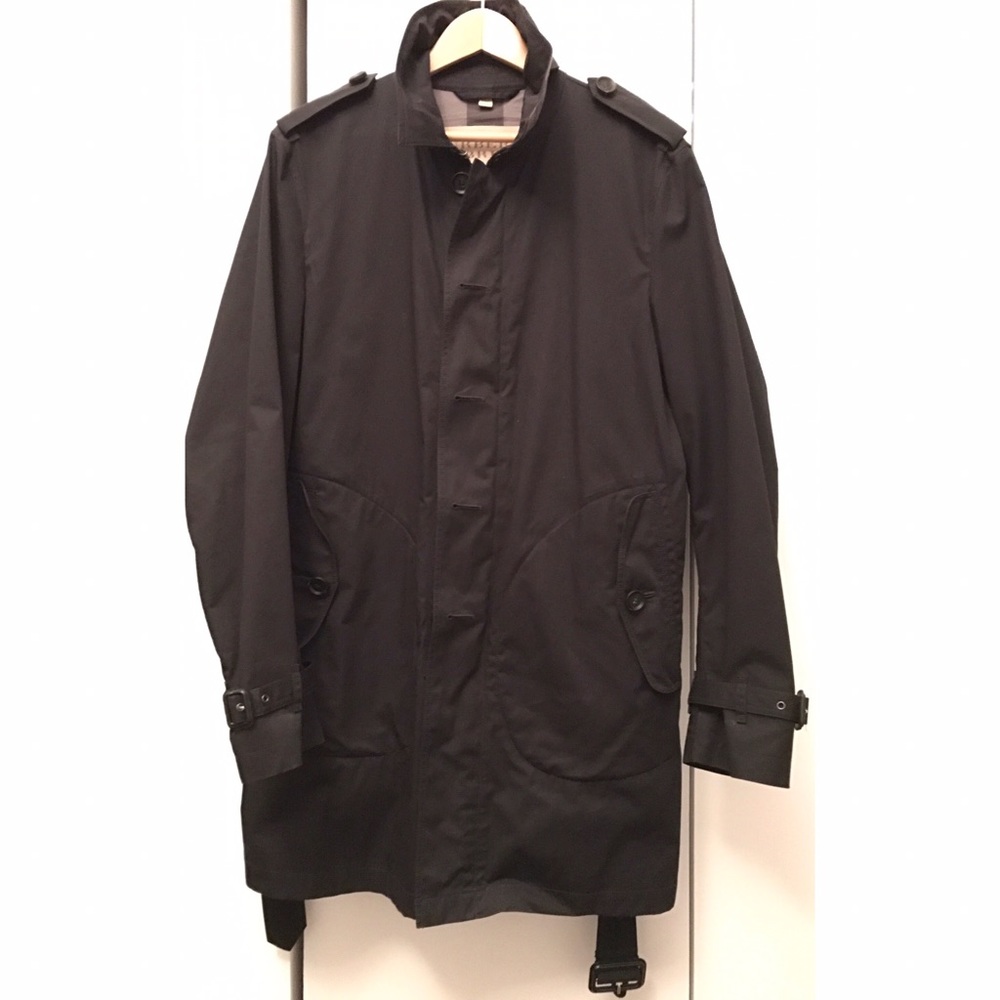Men's Burberry Black Single Breast Trench Coat