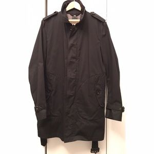 Men's Burberry Black Single Breast Trench Coat