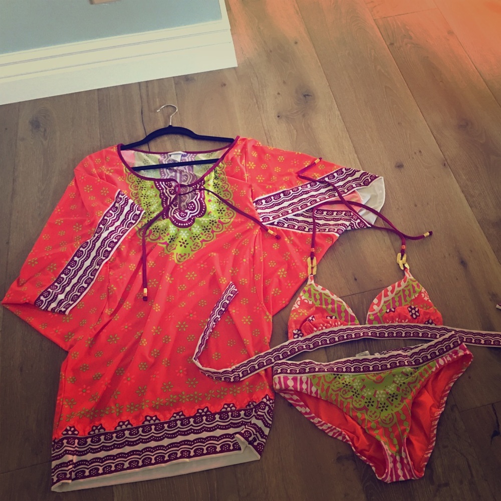 Trina Turk 2 piece bathing suit & cover up.