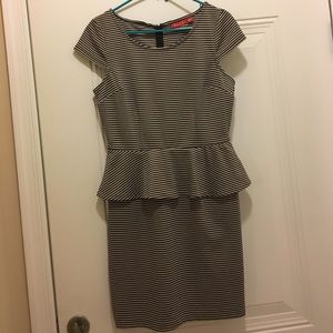 Women's Size 4 Black and Tan Peplum Dress