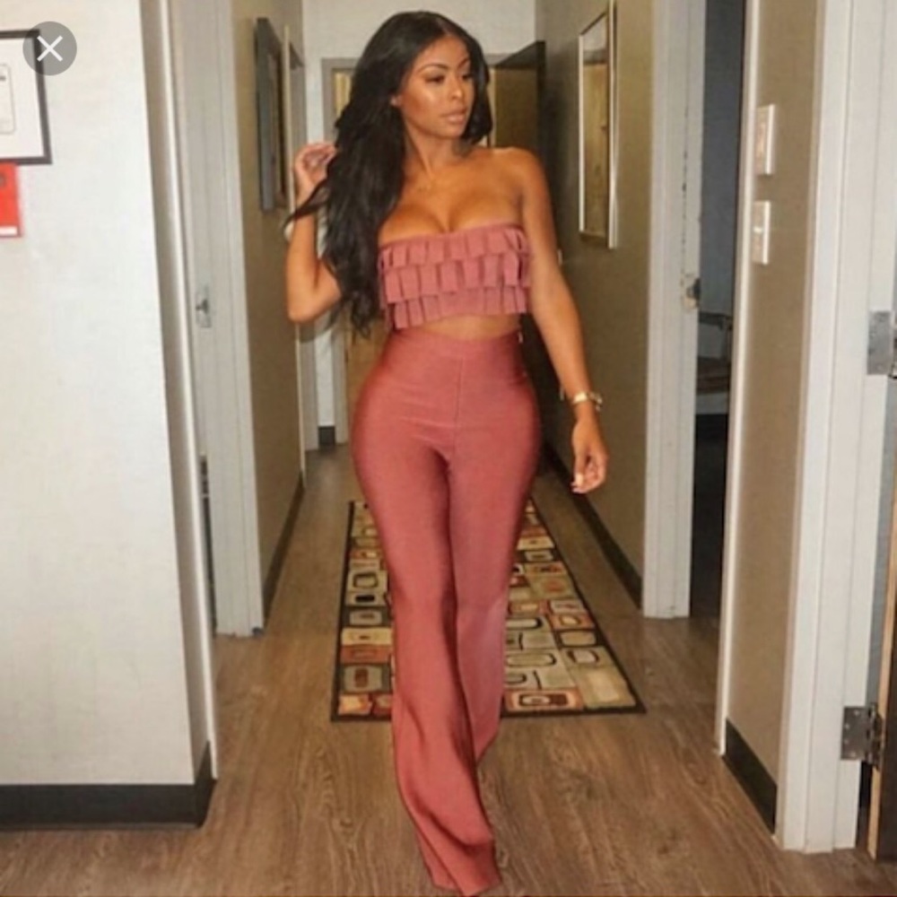 House of CB pink Bandage two piece set. Size small