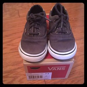 Cork Twill Dark Shadow Vans: Toddler Size 7