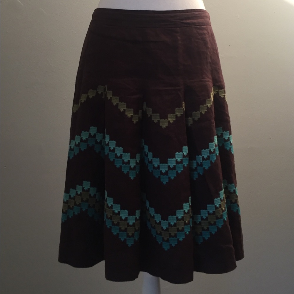 Ann Taylor linen brown skirt.