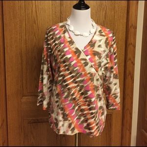 ☀️Orange Pink and brown shirt