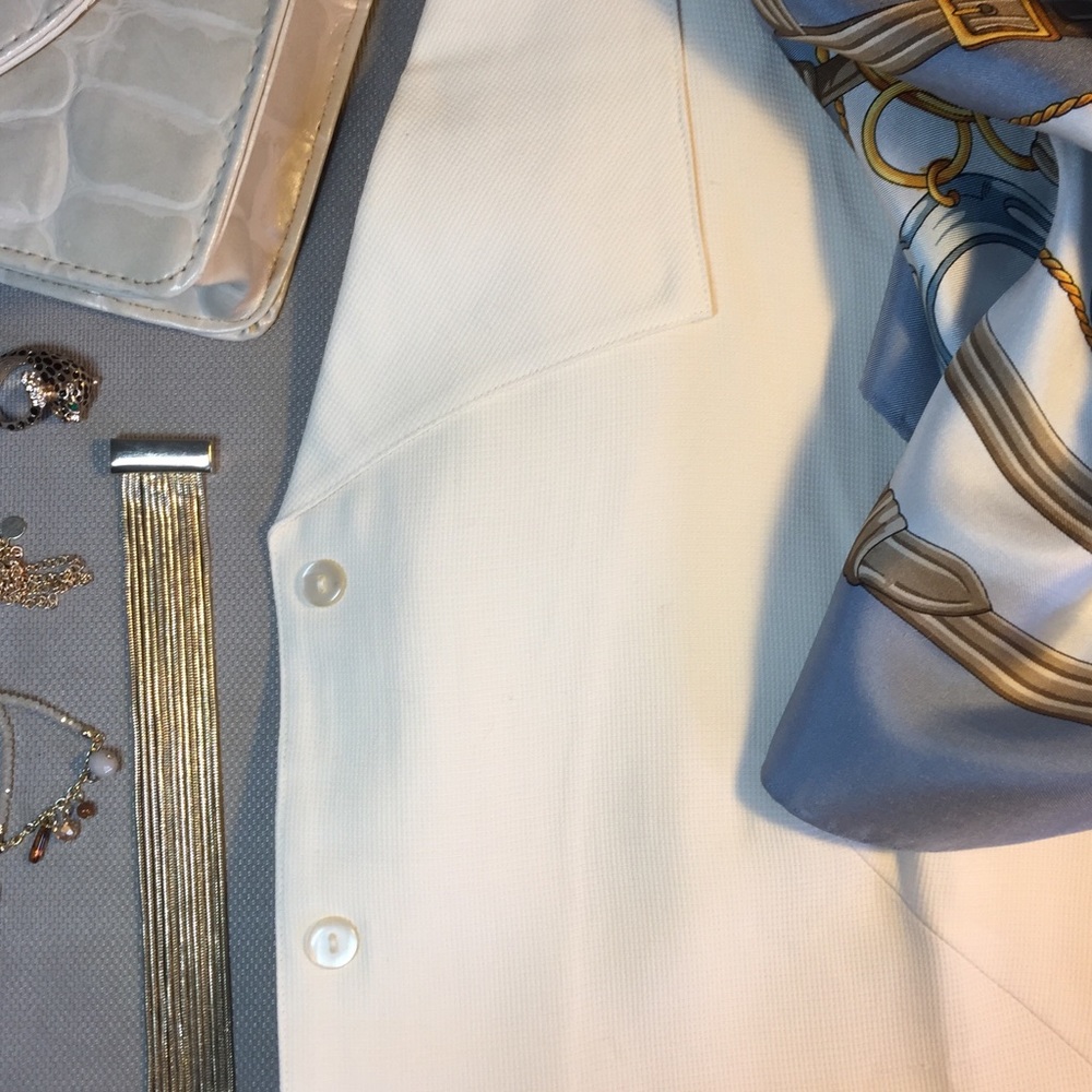 Cream Silk Collared Shell