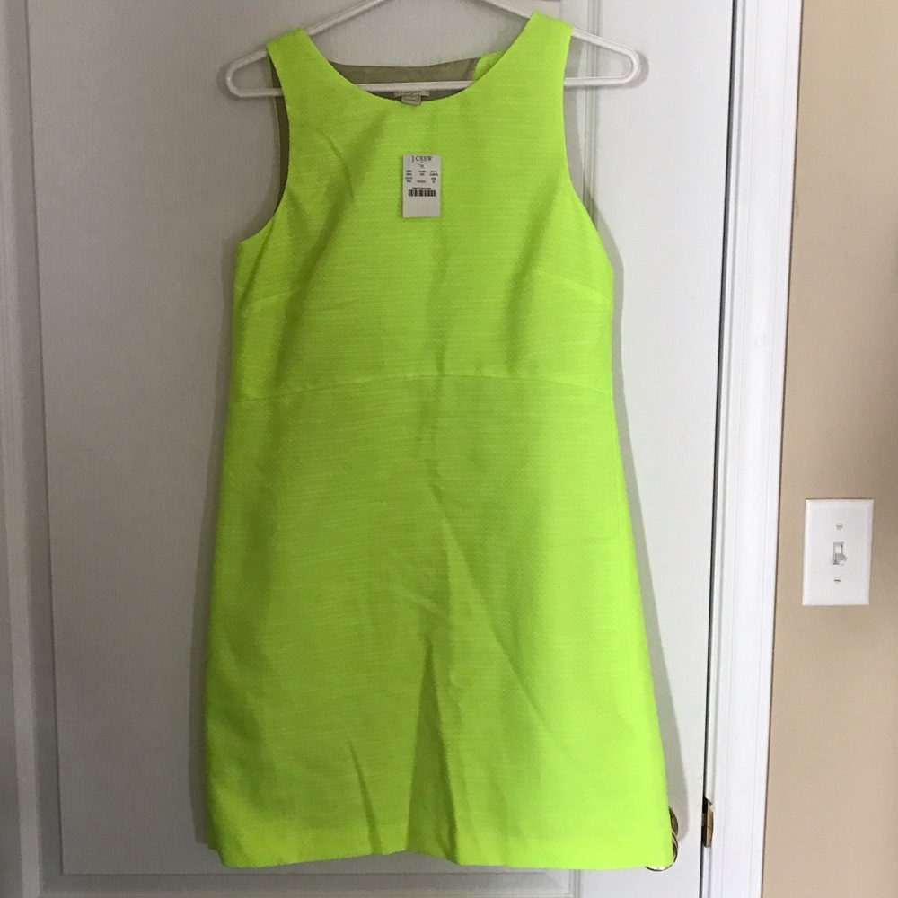 J Crew chartreuse dress