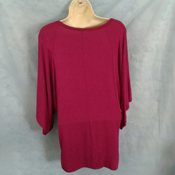 LOVEAPPELLA ZEN HOT FUCHSIA BAT WING TOP - Picture 2 of 3