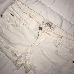 White Hollister jean shorts