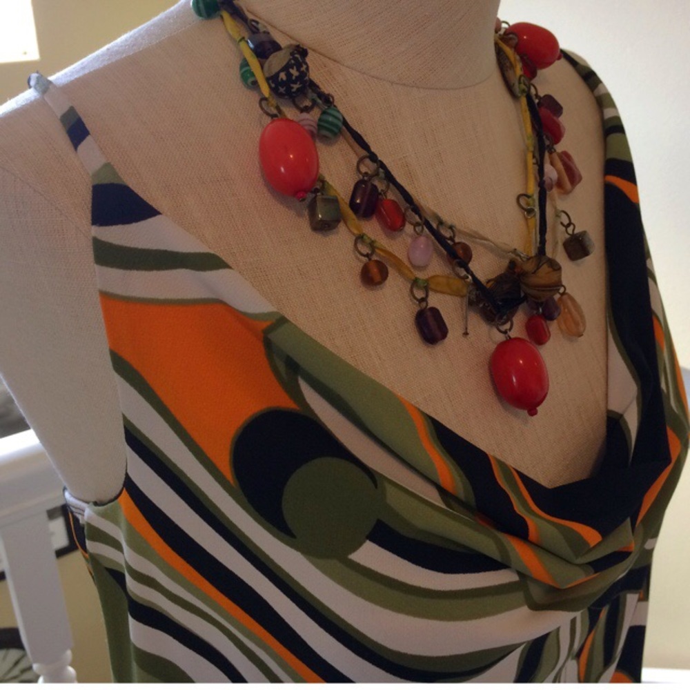 EUC 60's Polyester Swirl Print Cami Top - Large