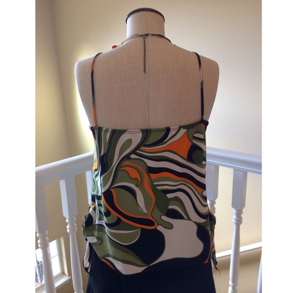 EUC 60's Polyester Swirl Print Cami Top - Large - Picture 3 of 4