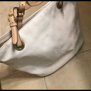 Michael Kors Genuine White Leather Tote Bag