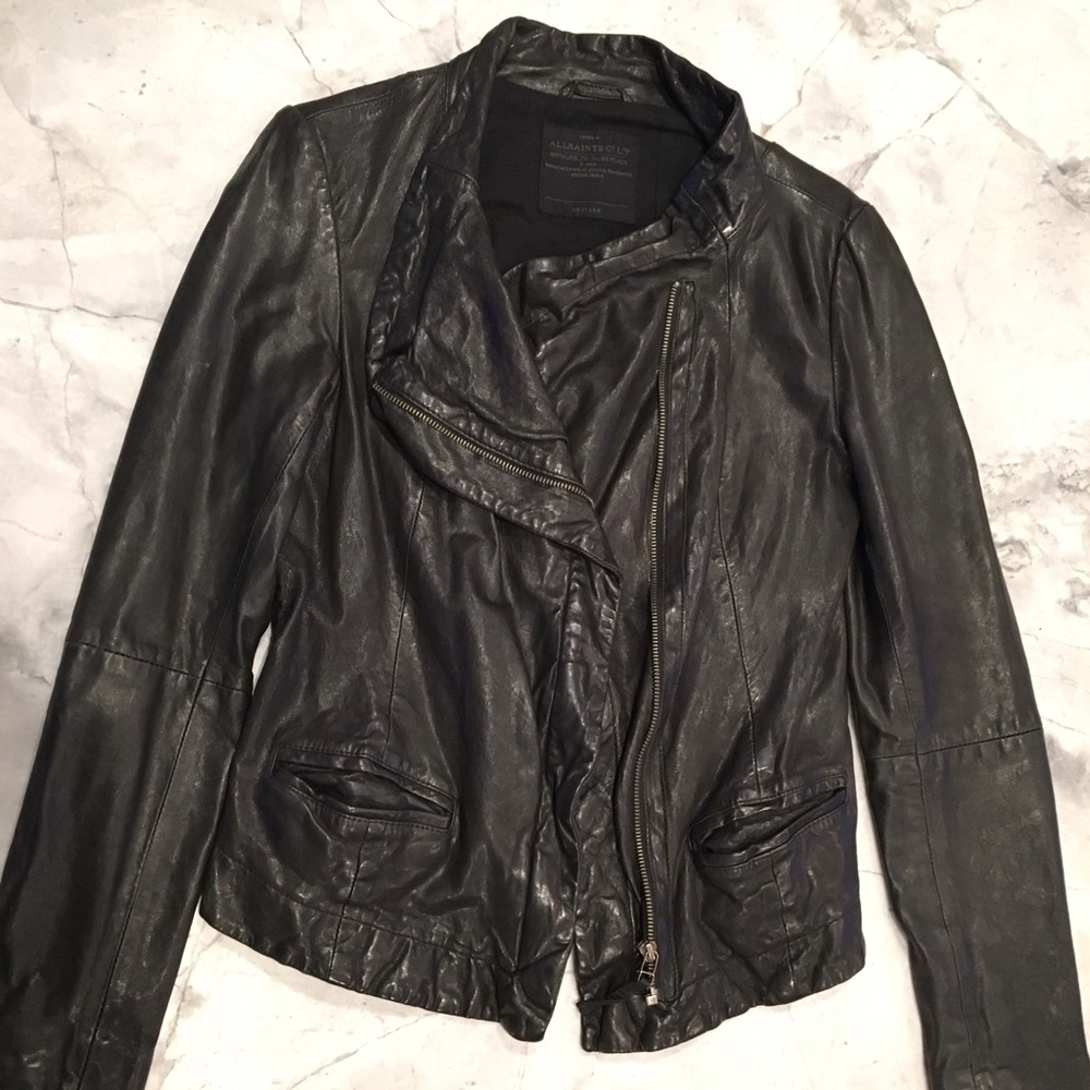 ALLSAINTS, black leather jacket
