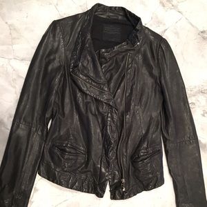 ALLSAINTS, black leather jacket