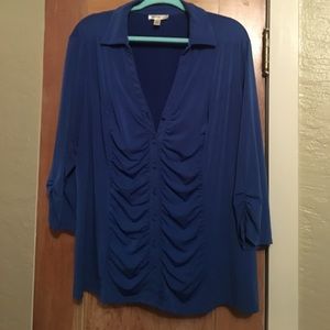 Royal Blue Dress Barn rouged top