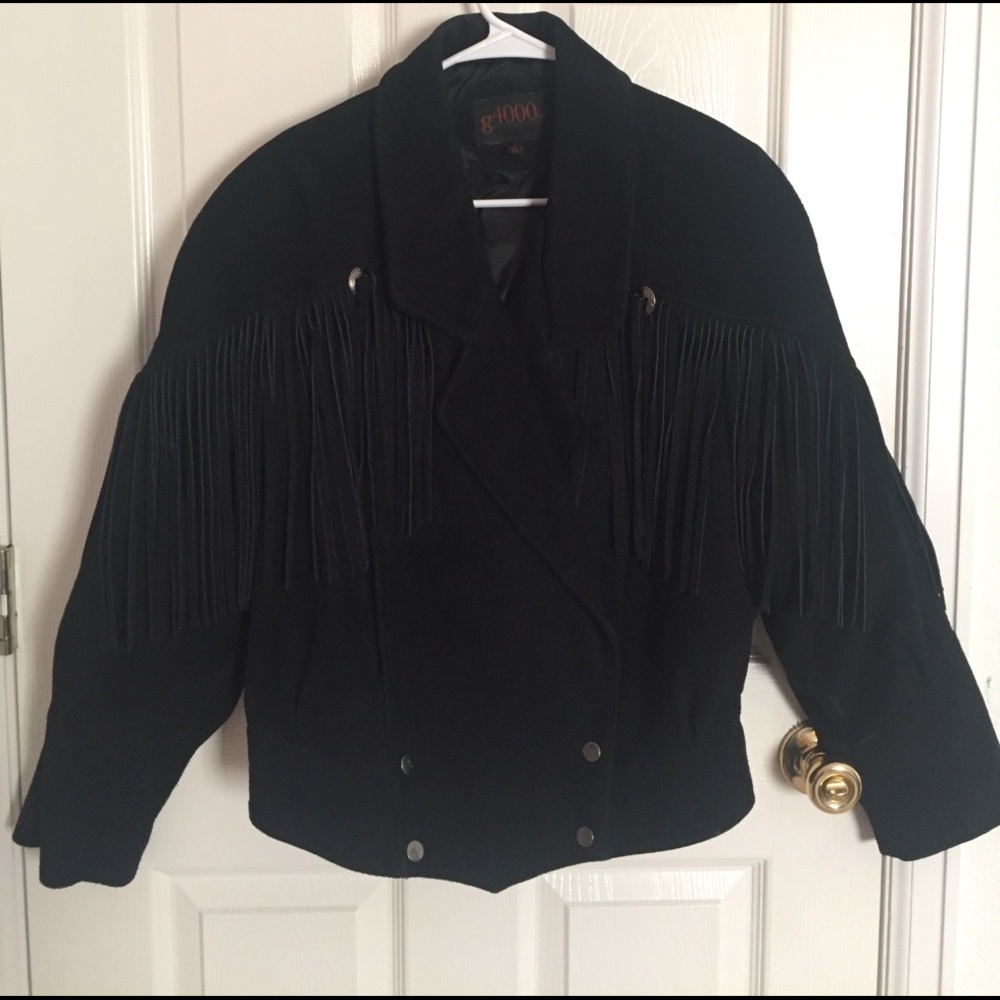 Black Suede fringed jacket