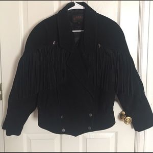 Black Suede fringed jacket