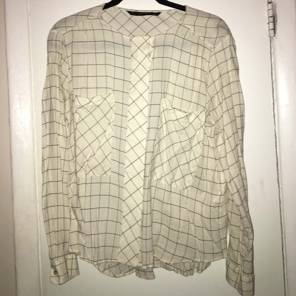 ZARA Checkered Blouse