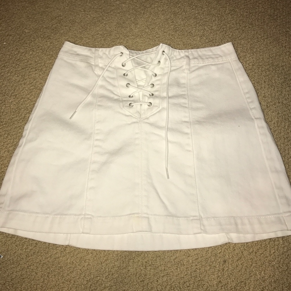 White jean skirt