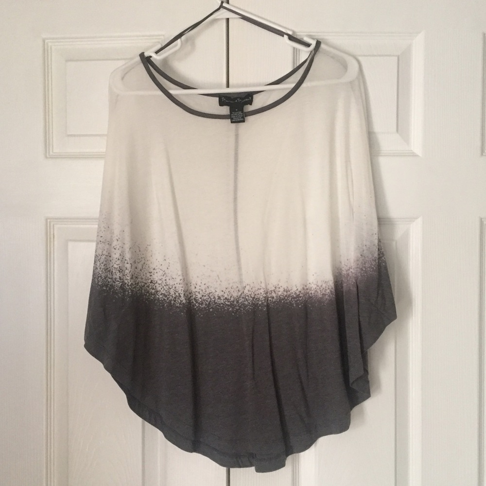 Light weight white and grey blouse.