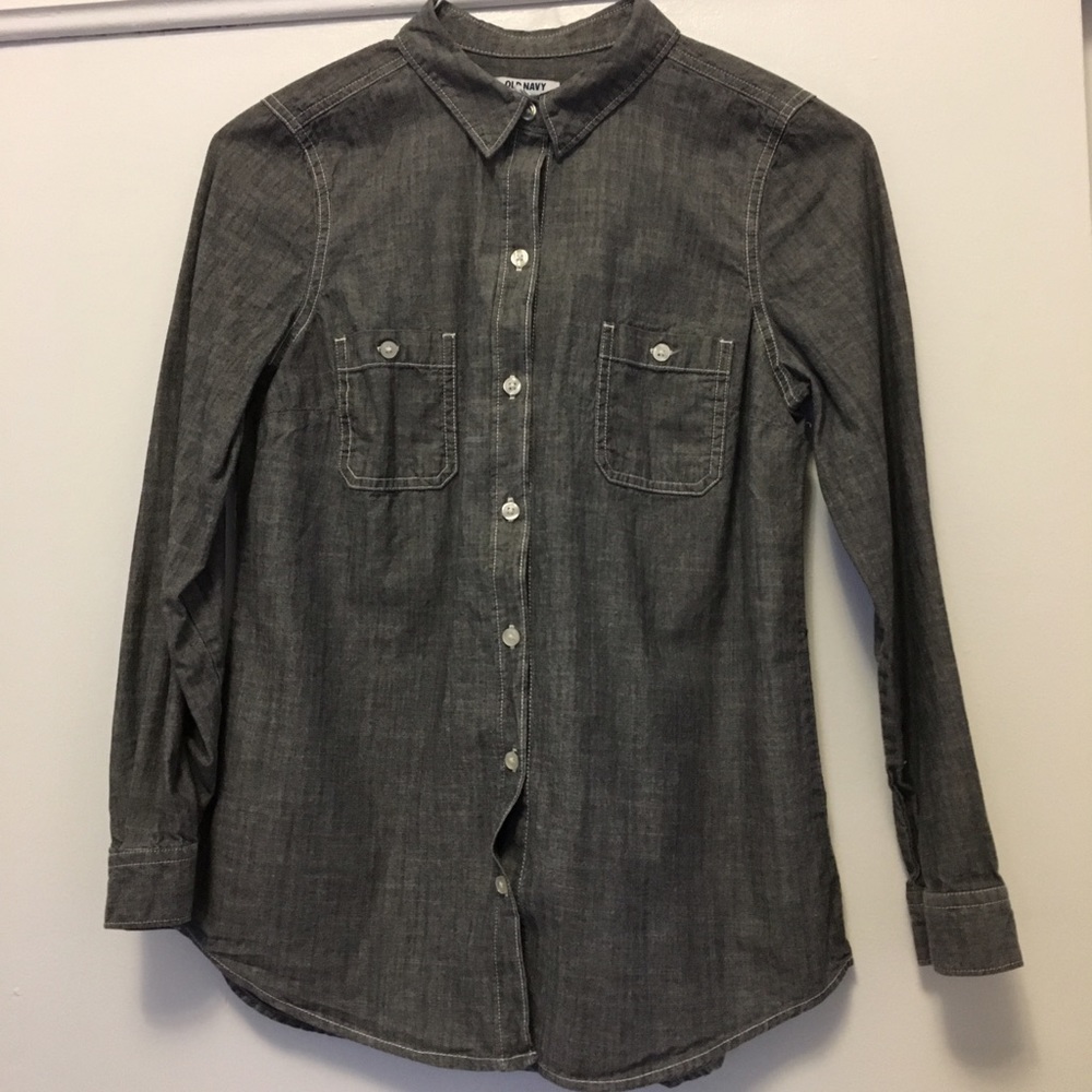 Old Navy dark grey chambray, size Small