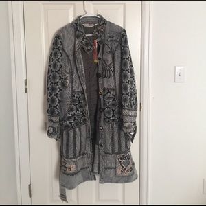 Full length savage culture mixed denim coat new