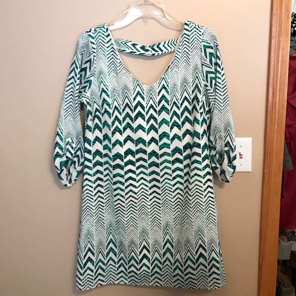 Green White MiniDress