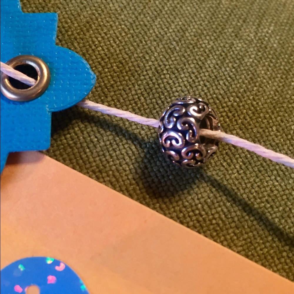 Pandora Charm with Bean-like Swirls