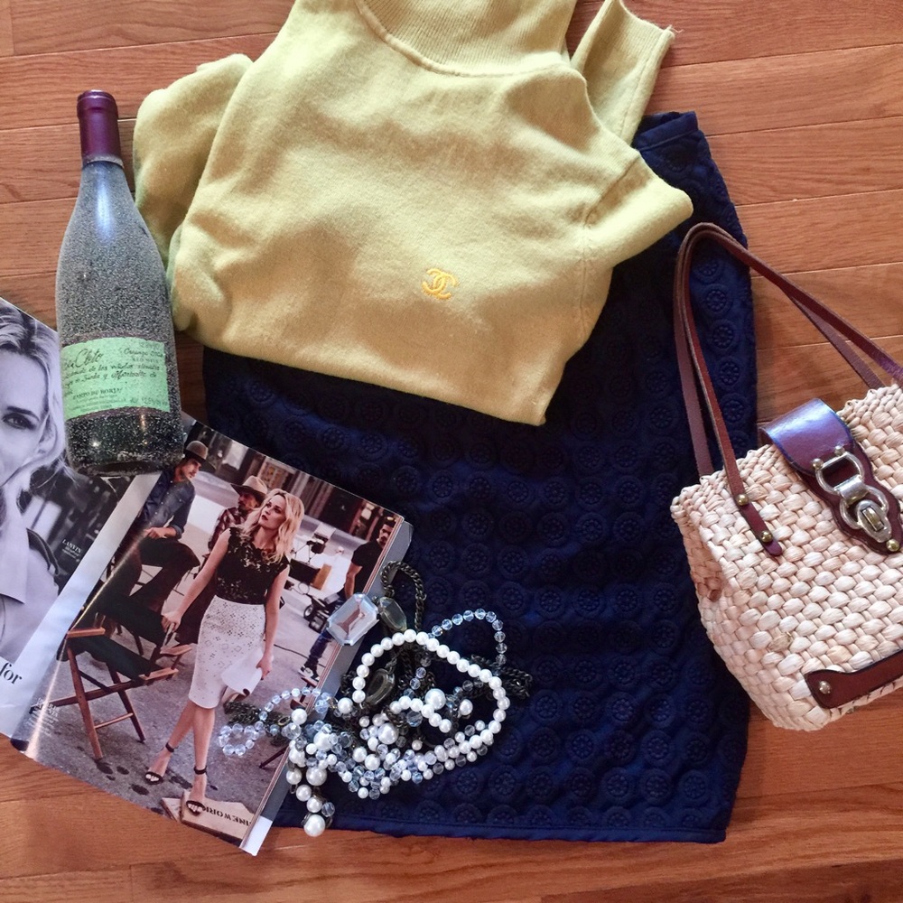 Anthropologie Adiva Navy Skirt