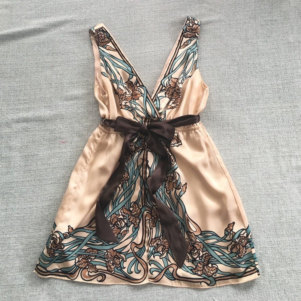 Designer Art Deco silk top