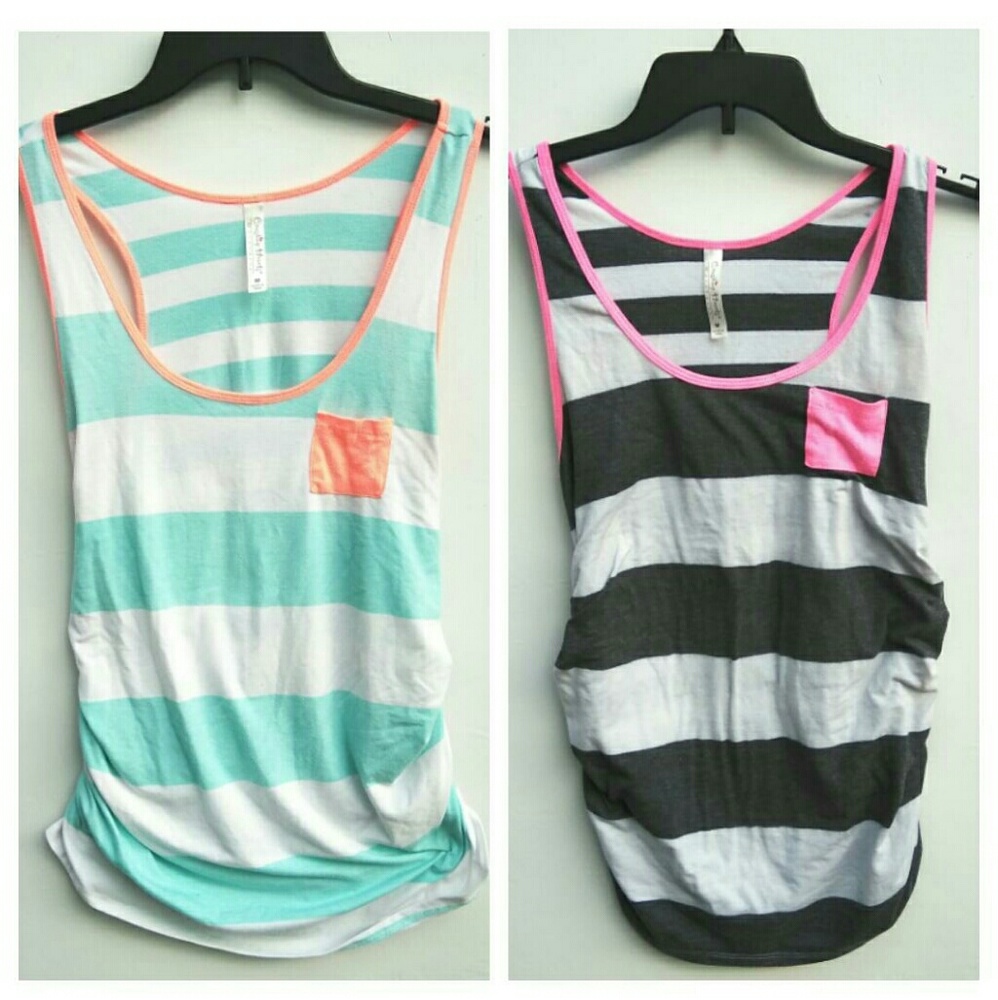 Crushing Hearts Maternity Side Ruched Tank Tops
