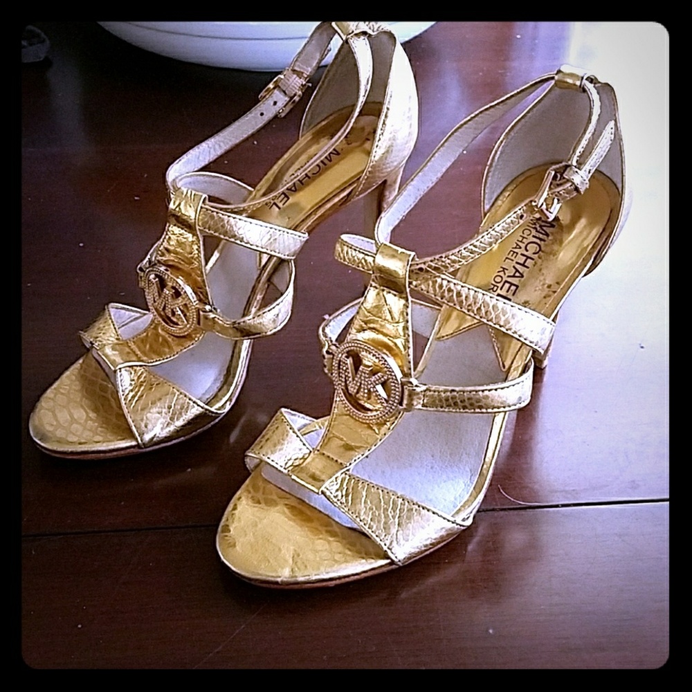 Gold Michael Kors Dress Sandals