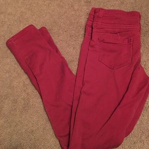 High waisted maroon soft pants