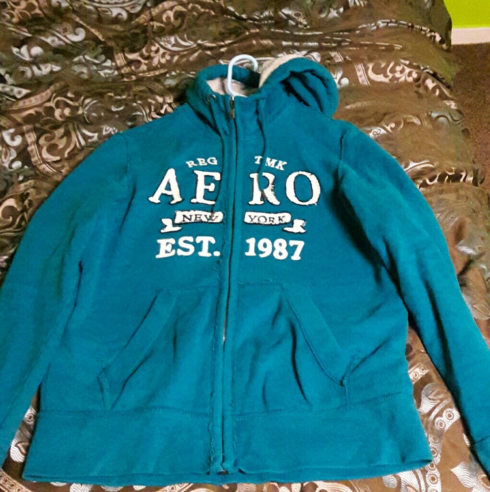 Aeropostale blue/green zip up jacket