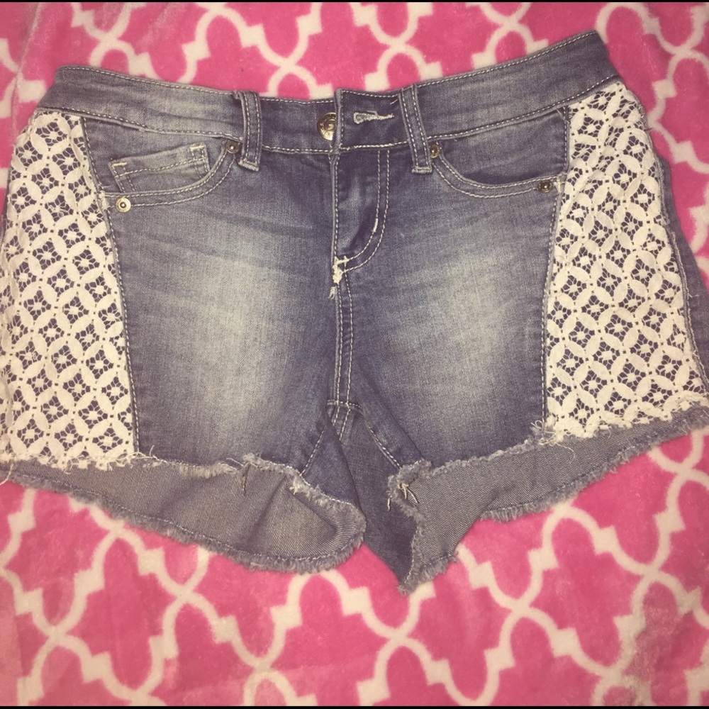 Lace trimmed shorts