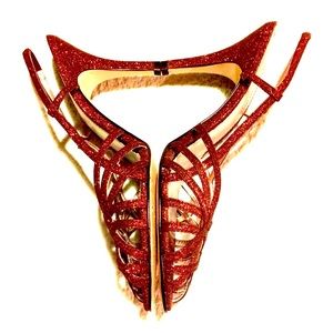 Glitter open toe heels sandals