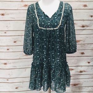 Prairie Floral Teal Dress