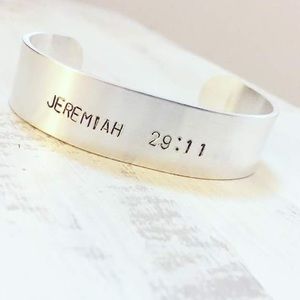 Aluminum HandStamped Custom Cuff Bracelet